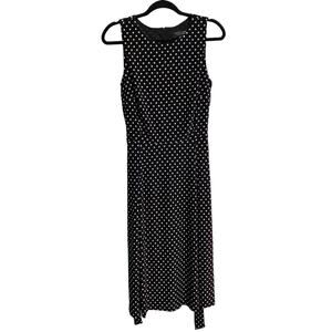 Evan Picone Black Label Polka Dot Midi Dress 10 Fit and Flare